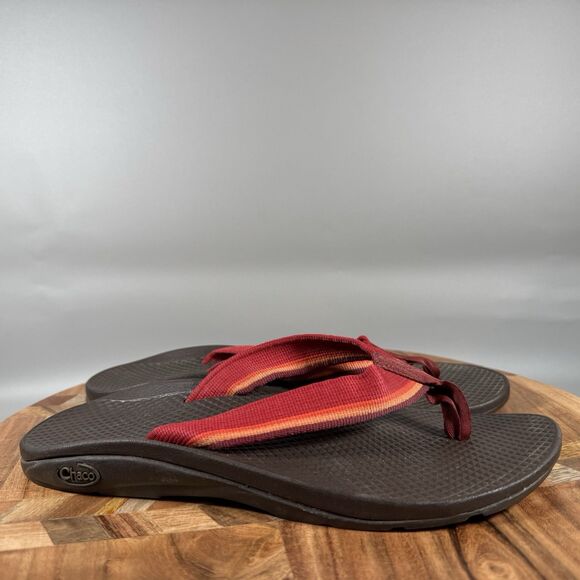 Chaco Ecotread Flip Flops Sandals Casual Comfort Shoes Women 8 Brown Red - Picture 1 of 6